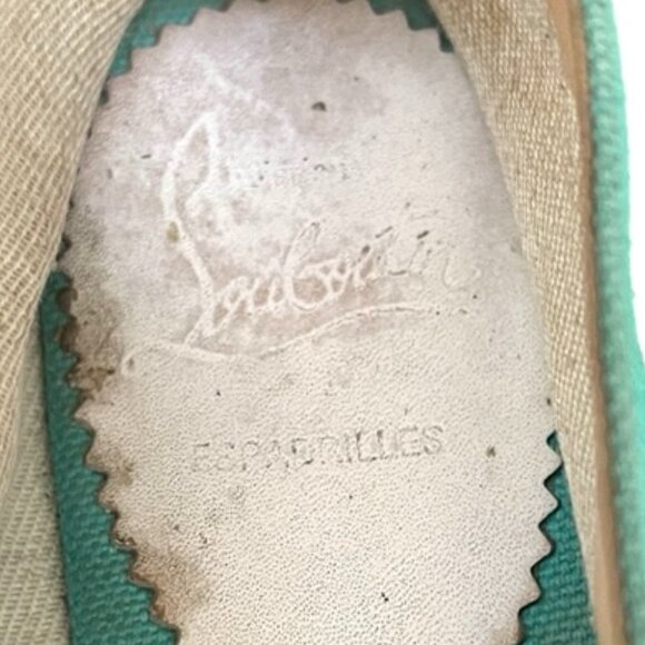 Christian Louboutin crest logo Turquoise Nanou Orlato Espadrille flats - Picture 5 of 14